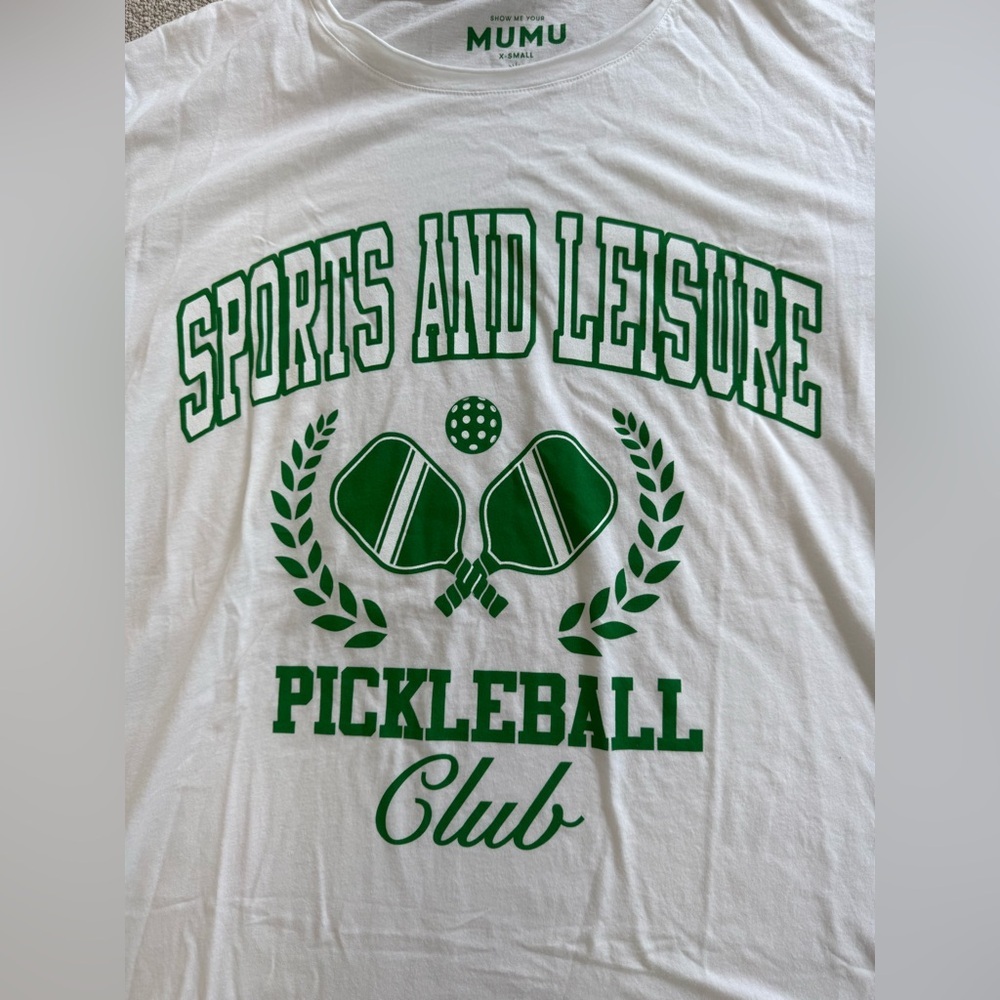 NWT SHOW ME YOUR MUMU WOMENS OVERSIZED GRAPHIC PICKLEBALL TEE - SIZE XS - Picture 6 of 6